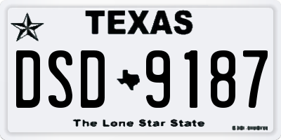 TX license plate DSD9187