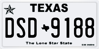 TX license plate DSD9188