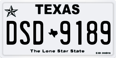 TX license plate DSD9189