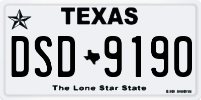 TX license plate DSD9190