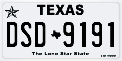 TX license plate DSD9191