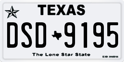 TX license plate DSD9195