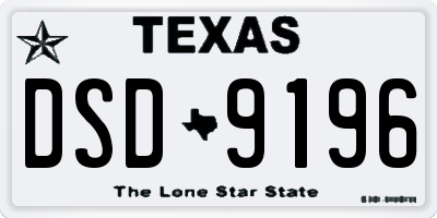 TX license plate DSD9196