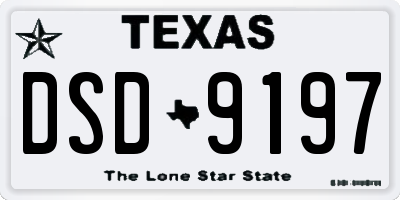 TX license plate DSD9197