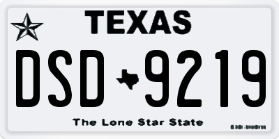 TX license plate DSD9219