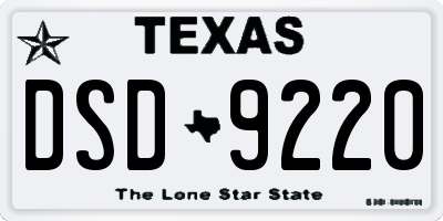 TX license plate DSD9220