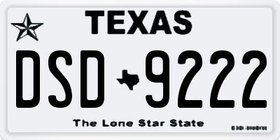 TX license plate DSD9222
