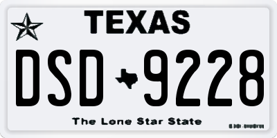 TX license plate DSD9228