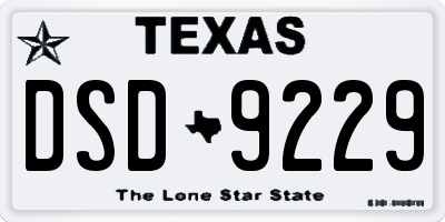 TX license plate DSD9229
