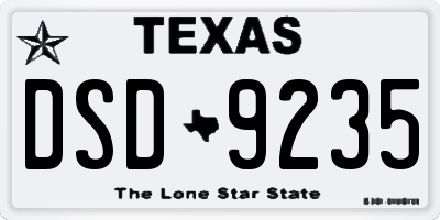 TX license plate DSD9235