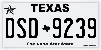 TX license plate DSD9239
