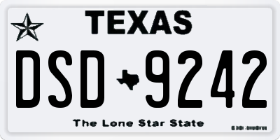 TX license plate DSD9242