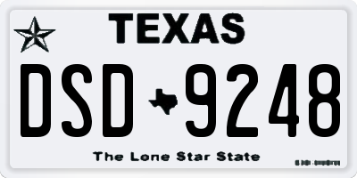 TX license plate DSD9248