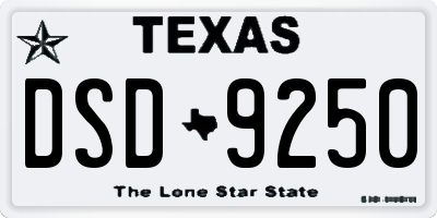 TX license plate DSD9250