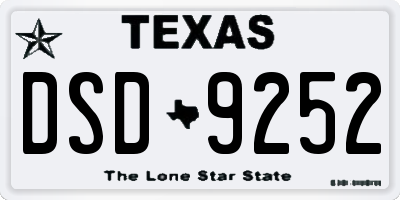 TX license plate DSD9252