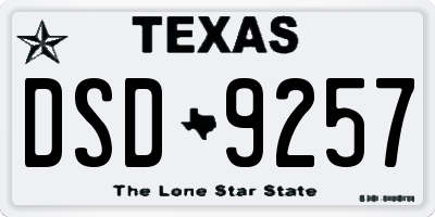 TX license plate DSD9257