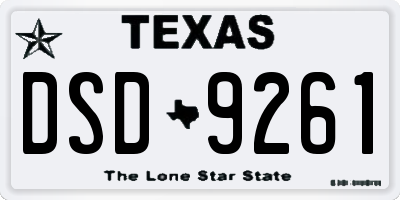 TX license plate DSD9261