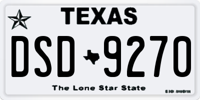 TX license plate DSD9270
