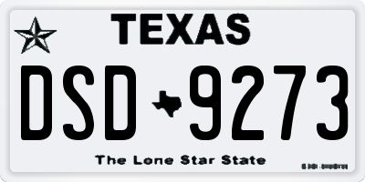 TX license plate DSD9273