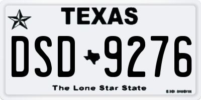 TX license plate DSD9276