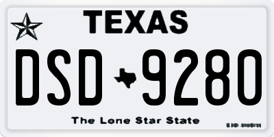TX license plate DSD9280