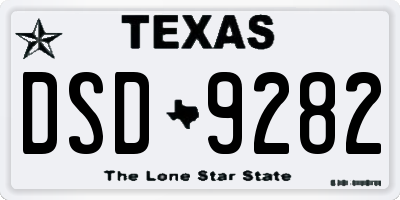 TX license plate DSD9282