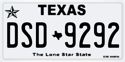 TX license plate DSD9292