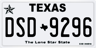TX license plate DSD9296