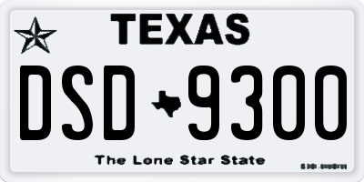 TX license plate DSD9300