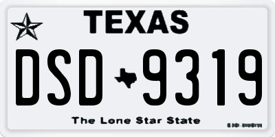 TX license plate DSD9319