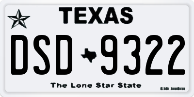 TX license plate DSD9322