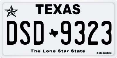 TX license plate DSD9323