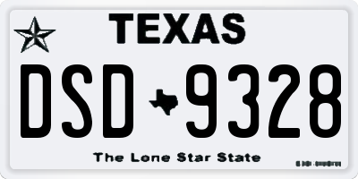 TX license plate DSD9328
