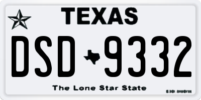 TX license plate DSD9332