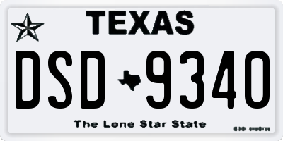 TX license plate DSD9340