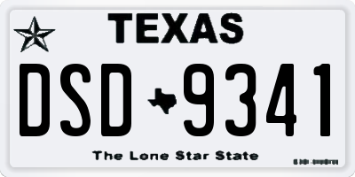 TX license plate DSD9341