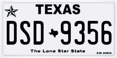 TX license plate DSD9356