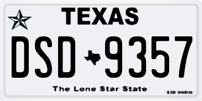 TX license plate DSD9357