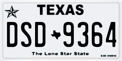 TX license plate DSD9364