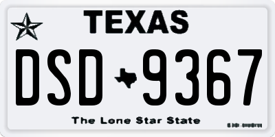 TX license plate DSD9367