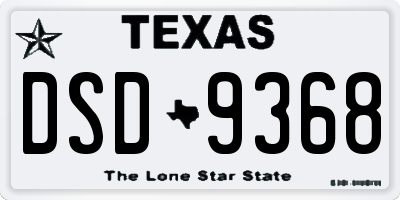 TX license plate DSD9368