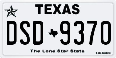 TX license plate DSD9370