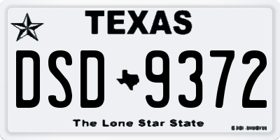 TX license plate DSD9372