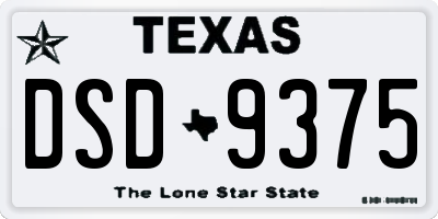 TX license plate DSD9375