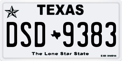 TX license plate DSD9383