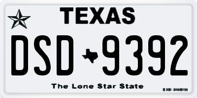 TX license plate DSD9392
