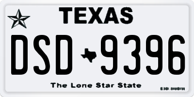 TX license plate DSD9396