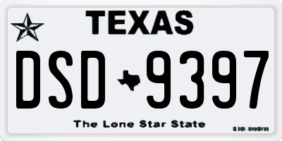 TX license plate DSD9397