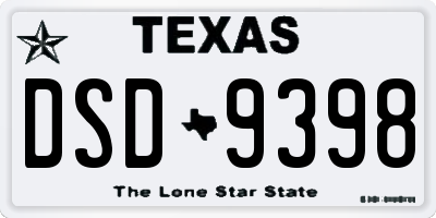 TX license plate DSD9398