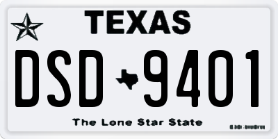 TX license plate DSD9401
